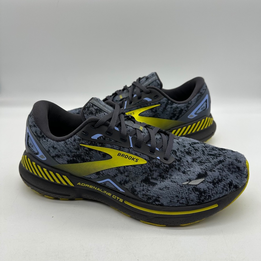 Brooks 1103911D404 Mens Size 12 BLK Grey Yellow Adrenaline GTS 23 Running Shoes